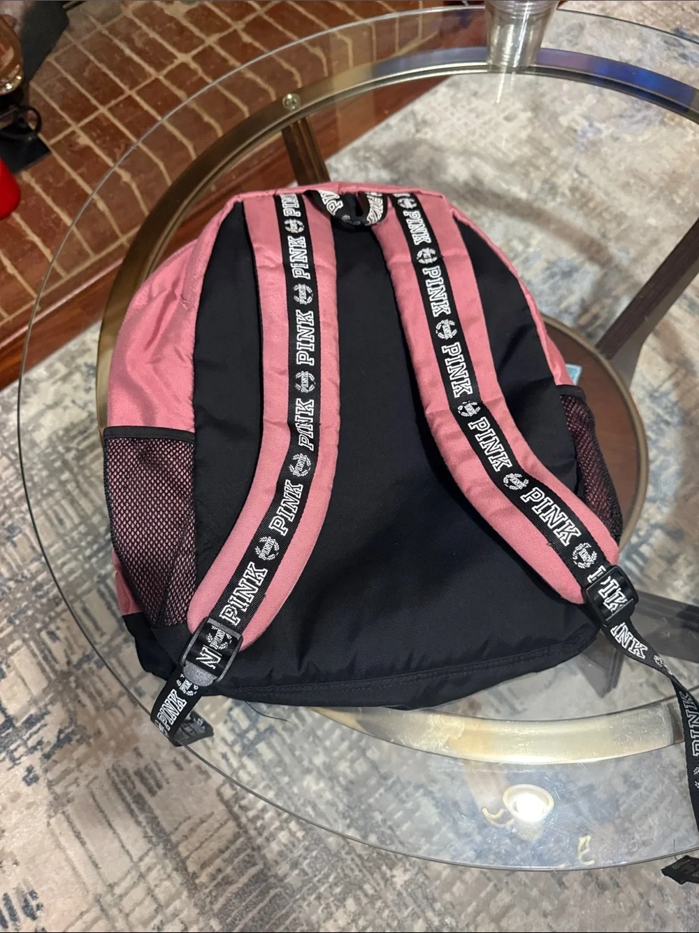 PINK Victoria's Secret Dusty Rose Backpack with Black Trim